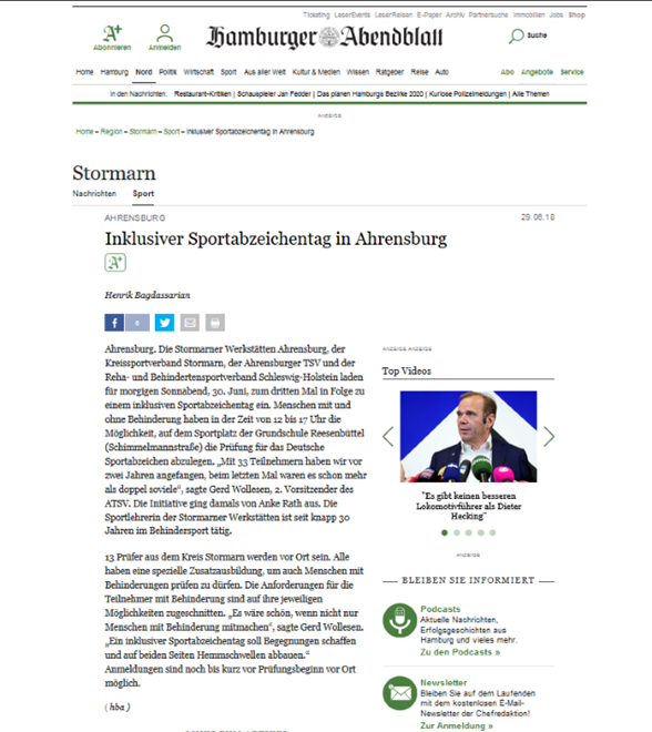 Sportabzeichentag Juni 2018